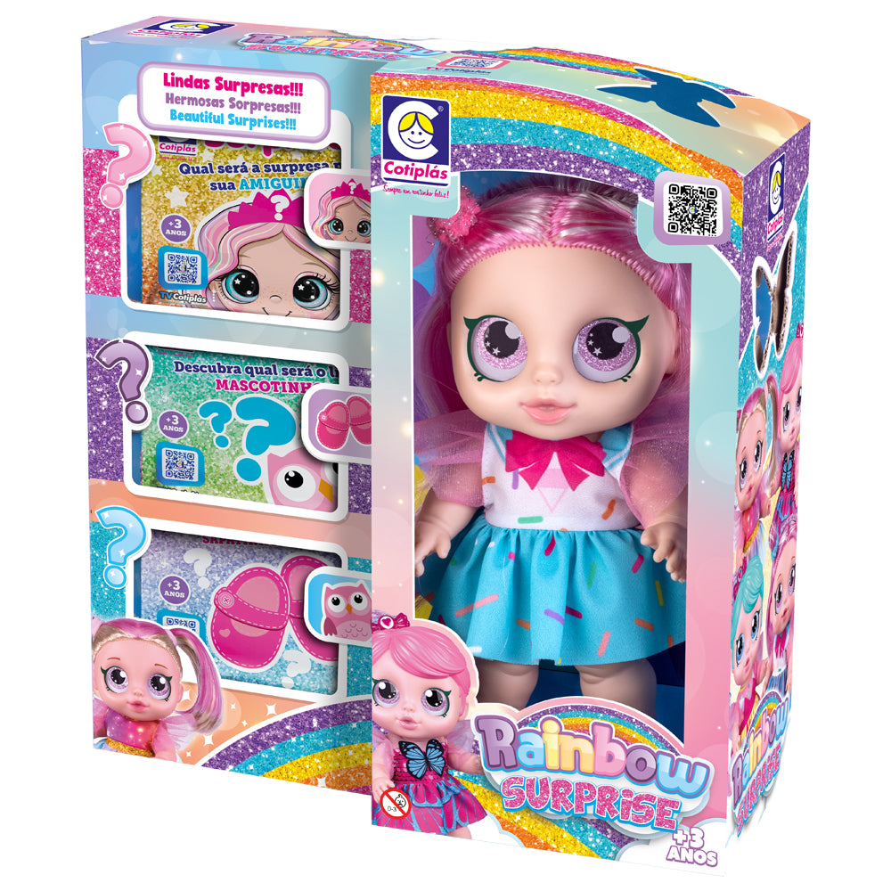 BONECA RAINBOW SURPRISE CABELO ROSA 2707