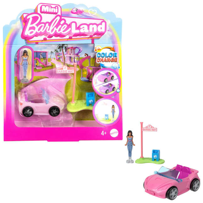 BARBIE LAND MINI BONECA MINI CARRO COM ACESSORIOS