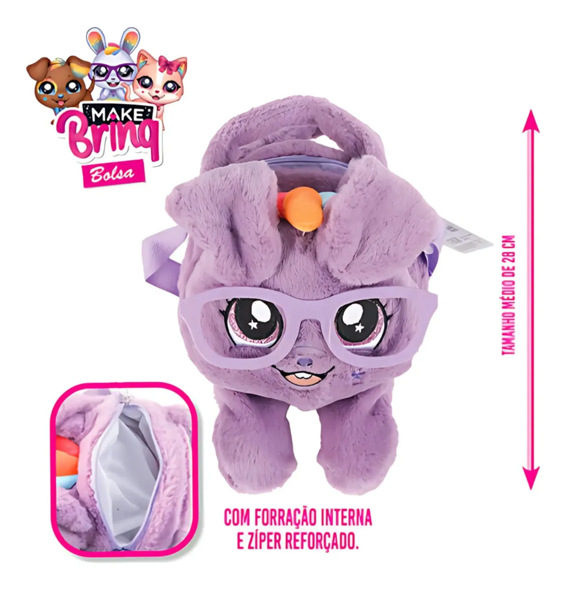 Bolsa de Pelúcia Infantil Pets Make Brinq