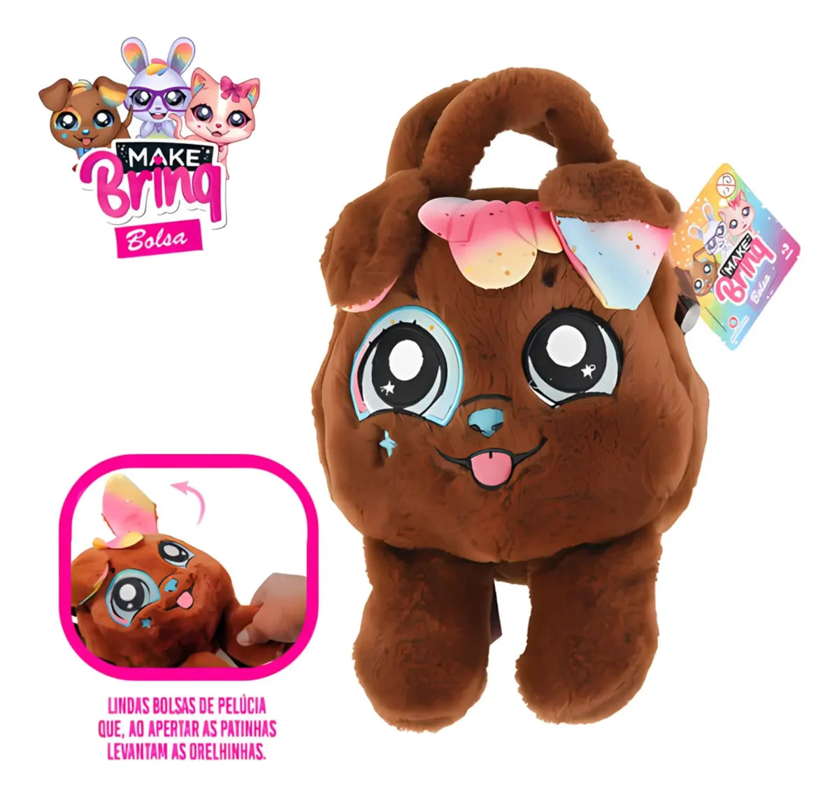 Bolsa de Pelúcia Infantil Pets Make Brinq