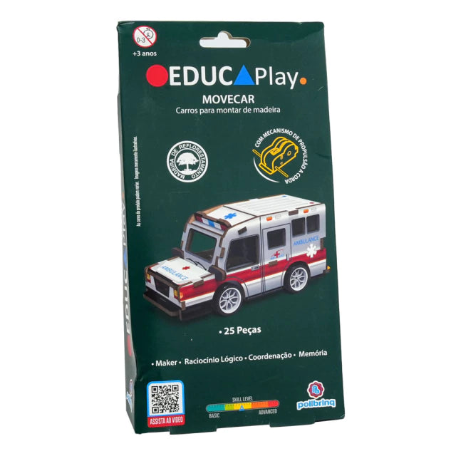 BDM41 EDUCAPLAY MOVECAR CARROS PARA MONTAR DE MADEIRA
