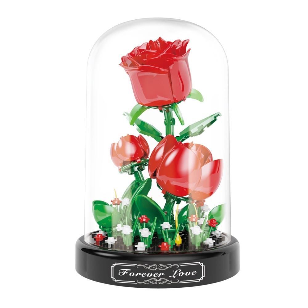 BLOCOS DE MONTAR ROSAS COM ACRILICO