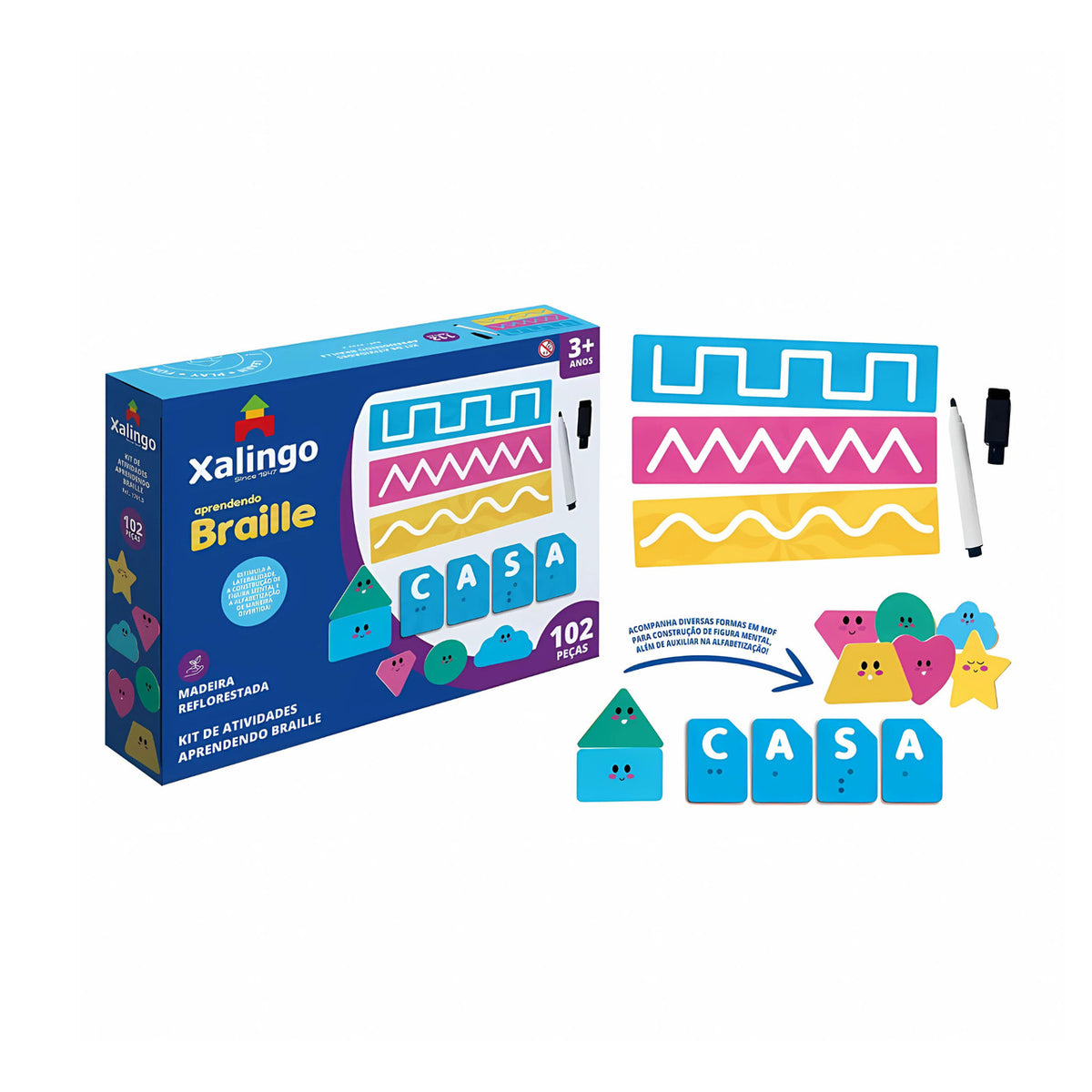 APRENDENDO BRAILE KIT ATIVIDADES 17610 XALINGO